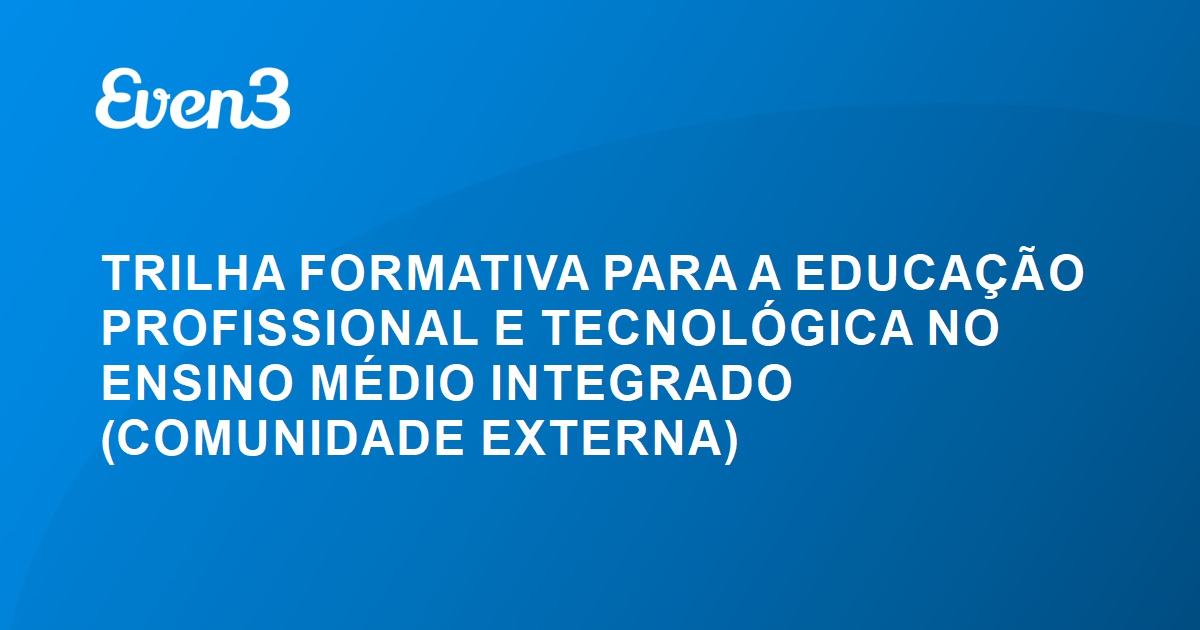 Trilha Formativa Para A Educa O Profissional E Tecnol Gica No Ensino