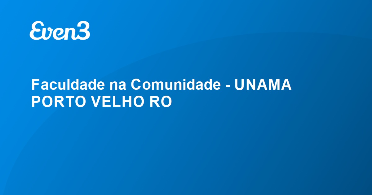 Faculdade Na Comunidade Unama Porto Velho Ro