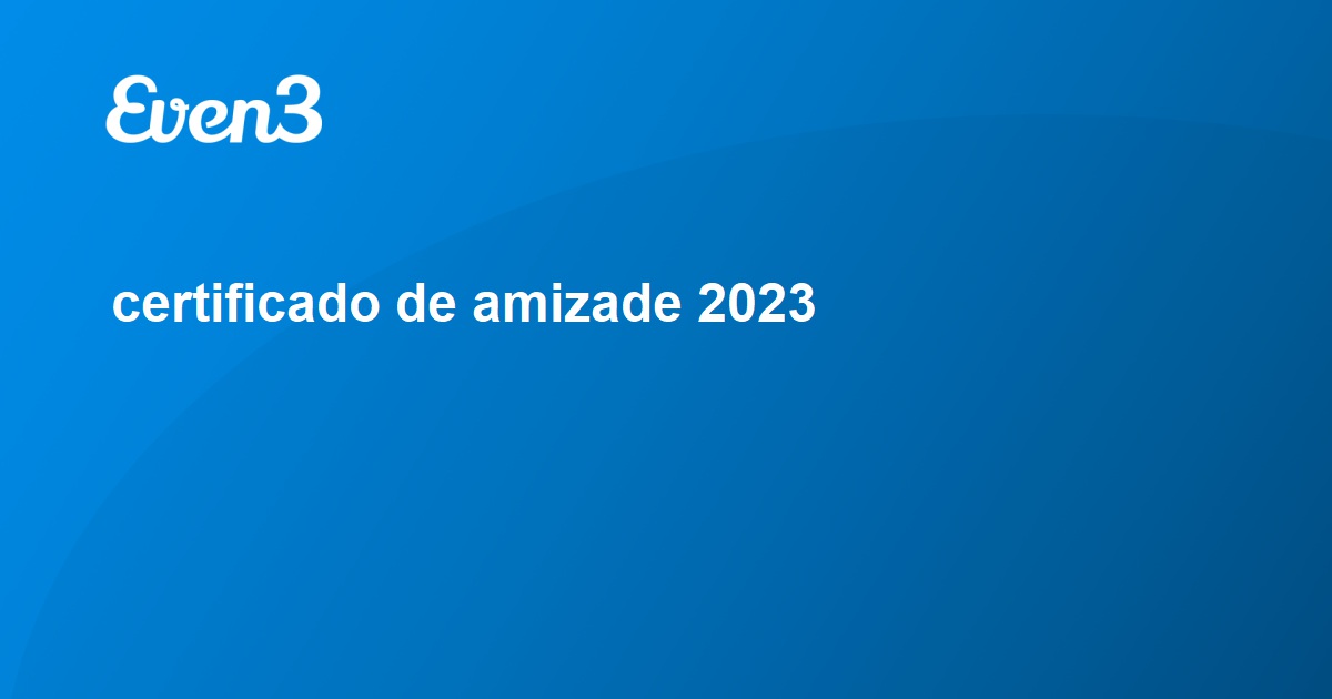 Certificado De Amizade