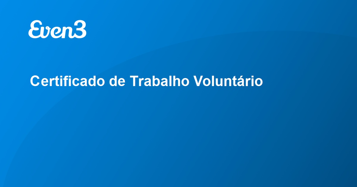 Certificado de Trabalho Voluntário