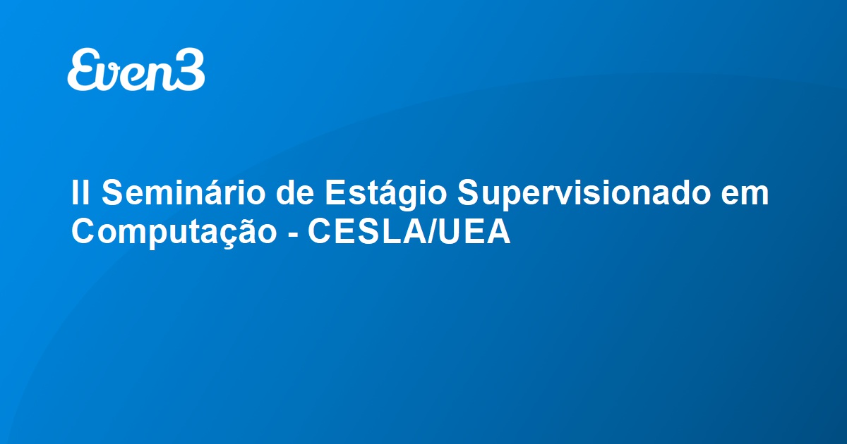 Acesse Sua Conta Ii Semin Rio De Est Gio Supervisionado Em Computa O