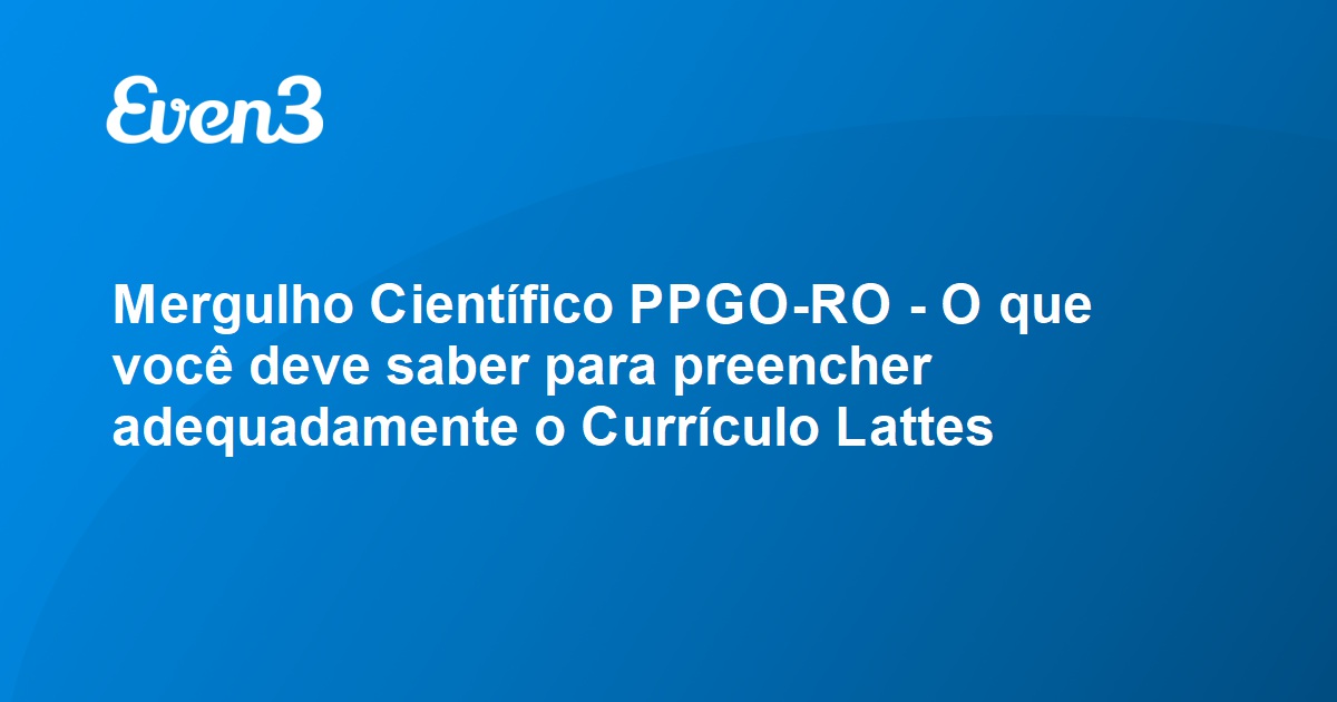 Mergulho Cient Fico Ppgo Ro O Que Voc Deve Saber Para Preencher