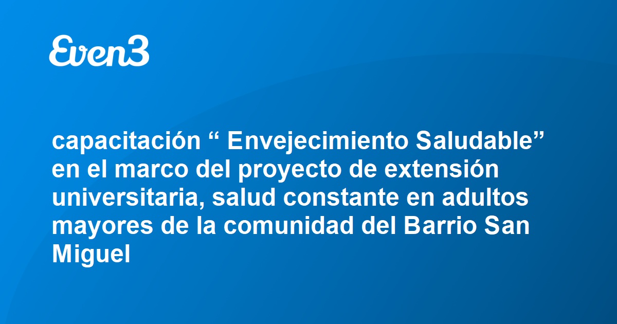 capacitación Envejecimiento Saludable en el marco del proyecto de