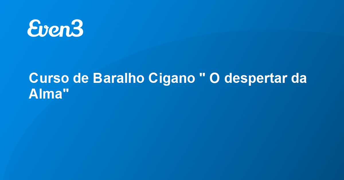 Curso De Baralho Cigano O Despertar Da Alma