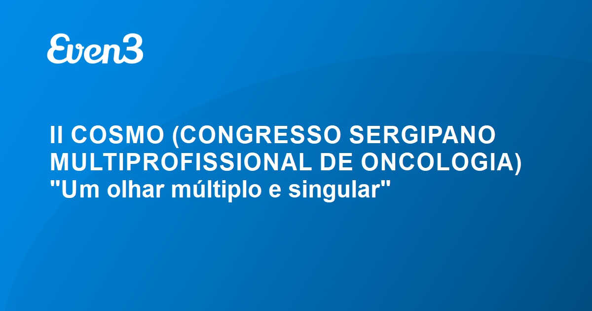 Acesse Sua Conta Ii Cosmo Congresso Sergipano Multiprofissional De