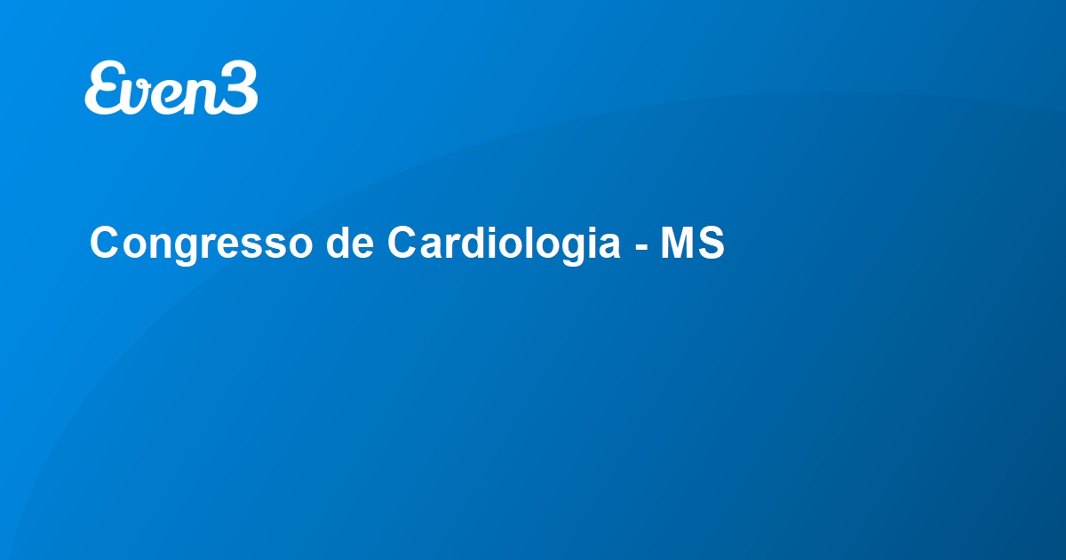 Acesse Sua Conta Congresso De Cardiologia Ms