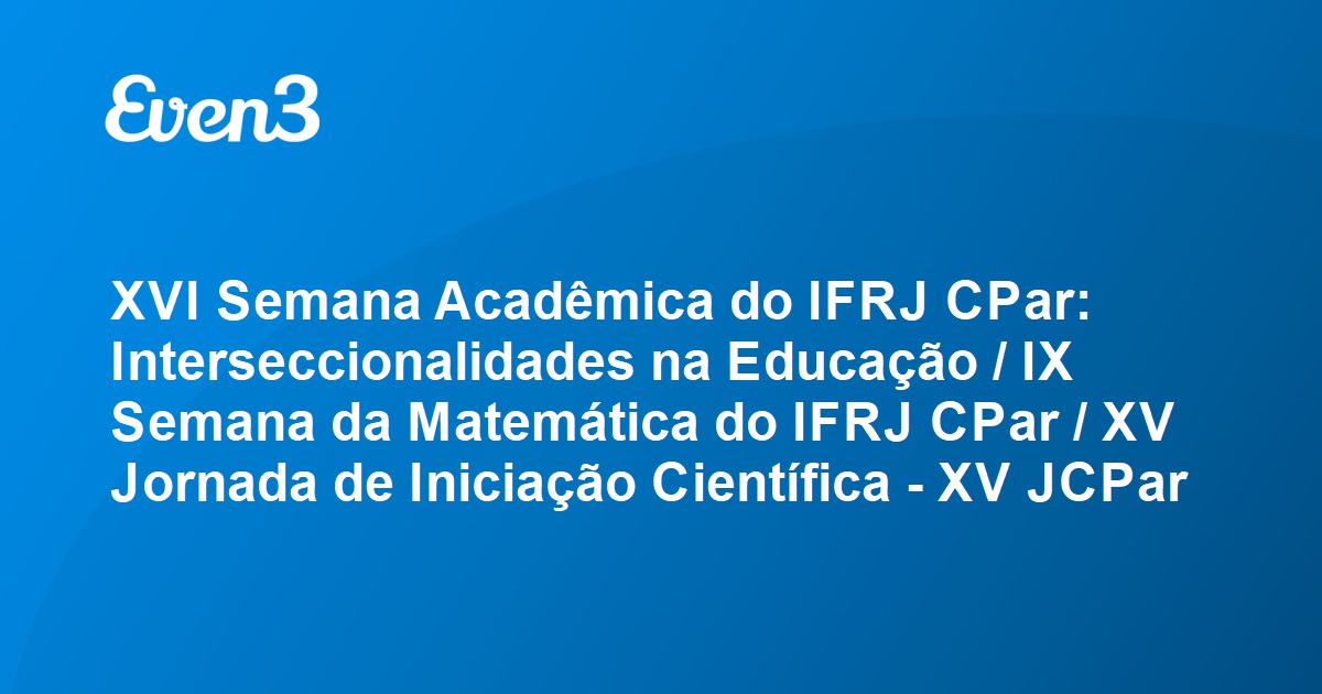 Grêmio Estudantil - IFRJ Paracambi (@GremioCpar) / X