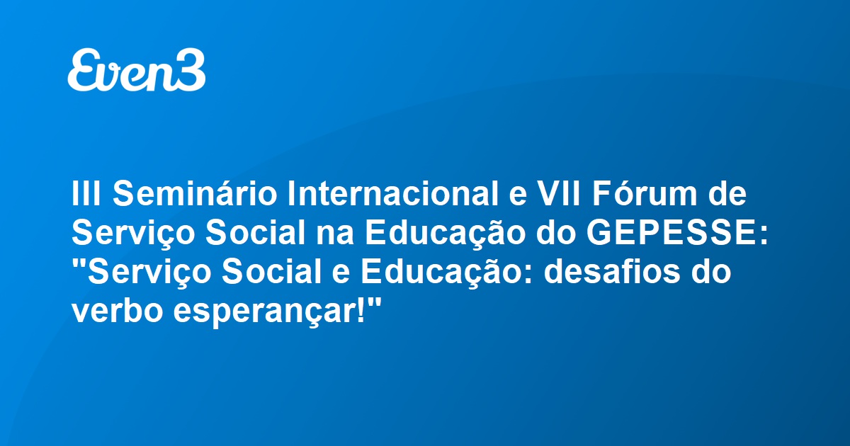 III Encontro Norte Mineiro de Serviço Social - Universidade