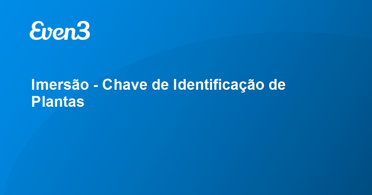 Imersão Chave De Identificação De Plantas 0423